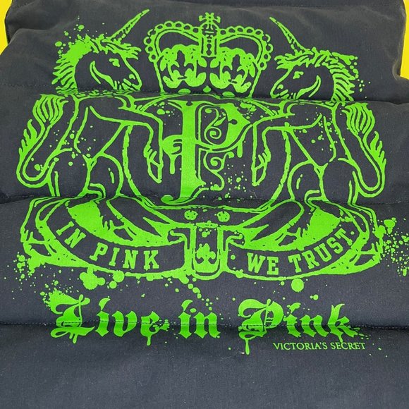 Victoria's Secret Pink Reversible Down Puffer Vest, Size XS, Blue and Green - Picture 9 of 12